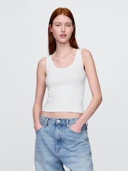 Gap White Modern Cropped Vest - Image 1 of 4