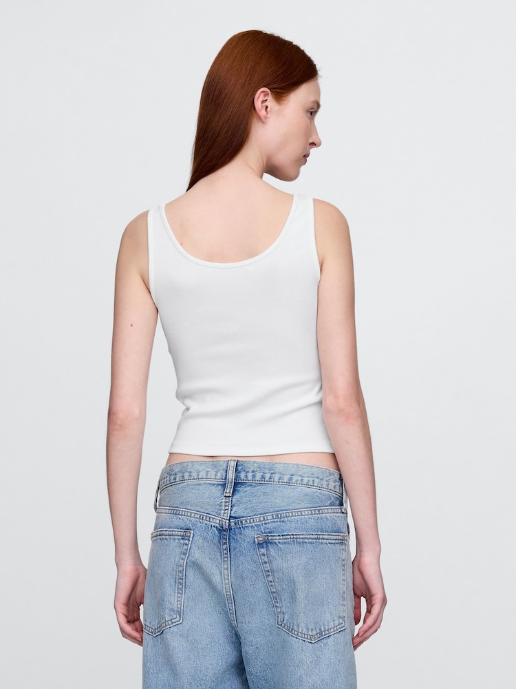 Gap White Modern Cropped Vest - Image 2 of 4