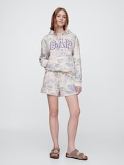Gap Beige Floral Pullover Relaxed Logo Hoodie - Image 3 of 5