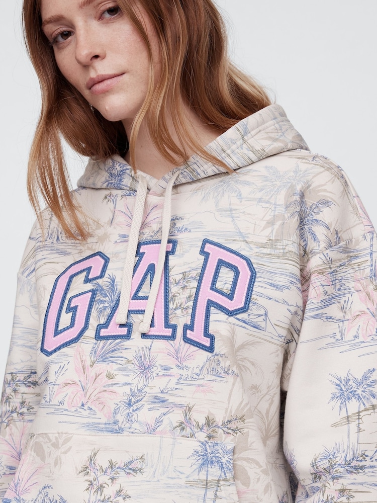Beige met bloemenprint - Gap - Relaxte hoody met logo - Image 4 of 5