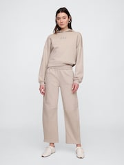 Gap Brown Relaxed Mini-Logo Cropped Hoodie - Image 3 of 4