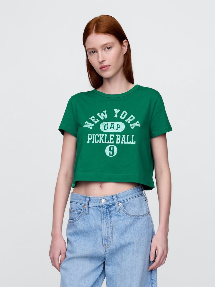 Gap Green VintageSoft Cropped T-Shirt - Image 1 of 4