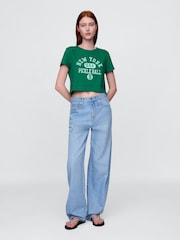 Gap Green VintageSoft Cropped T-Shirt - Image 3 of 4
