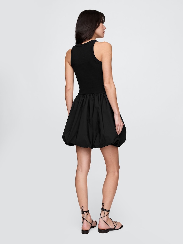 Gap Black Soft Stretch Bubble Mini Dress - Image 2 of 5