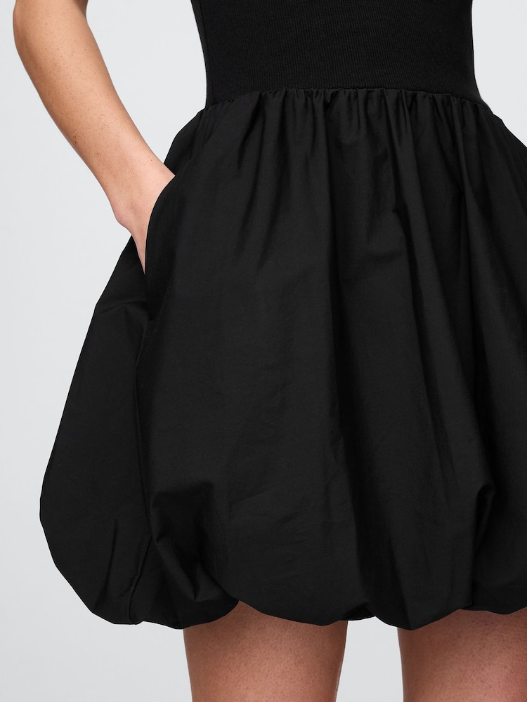 Gap Black Soft Stretch Bubble Mini Dress - Image 4 of 5