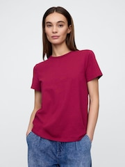 Rojo burdeos - Gap Favourite Cotton Short Sleeve T-Shirt - Imagen 1 de 5