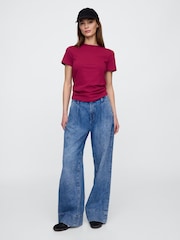 Rojo burdeos - Gap Favourite Cotton Short Sleeve T-Shirt - Imagen 3 de 5