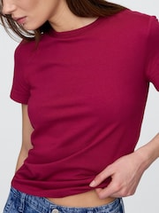 Rojo burdeos - Gap Favourite Cotton Short Sleeve T-Shirt - Imagen 4 de 5