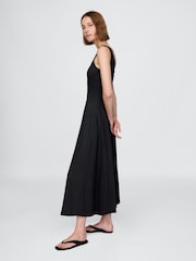 Gap Black Linen-Blend Square-Neck Maxi Summer Dress - Image 3 of 5