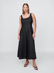 Gap Black Linen-Blend Square-Neck Maxi Summer Dress - Image 4 of 5