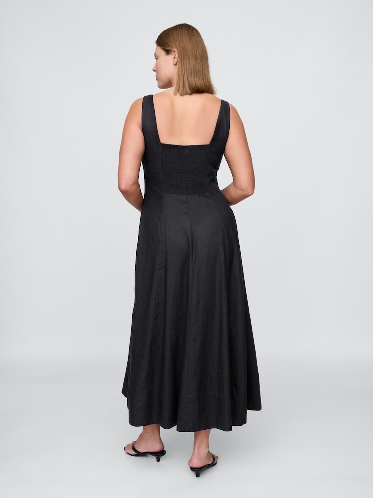 Gap Black Linen-Blend Square-Neck Maxi Summer Dress - Image 5 of 5