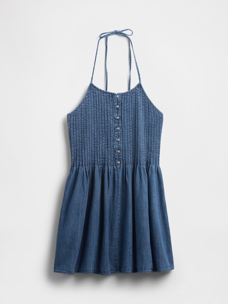 Gap Denim Pintuck Halter Mini Dress - Imagen 4 de 4