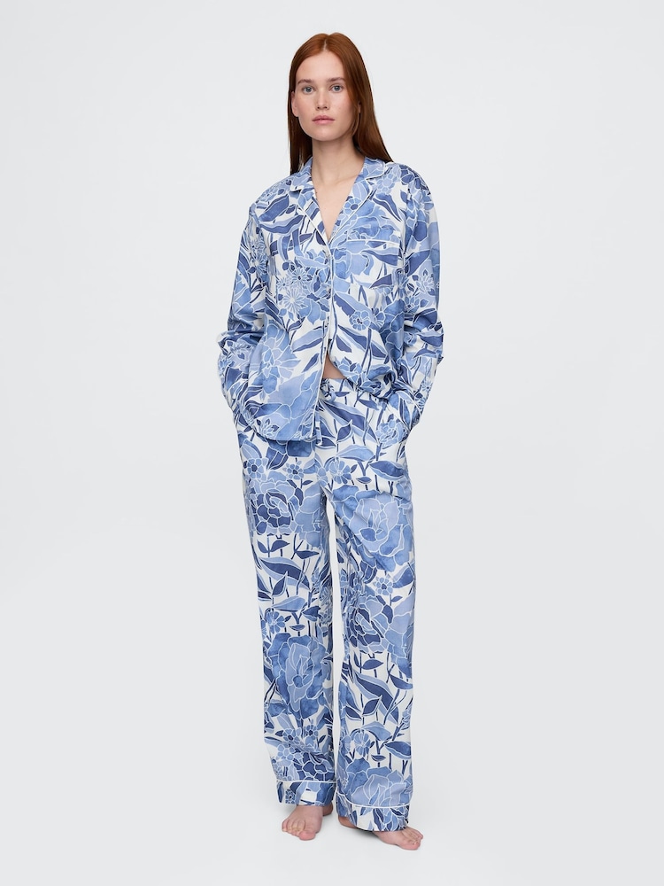 Gap Blue Poplin Pyjama Trousers - Image 1 of 4