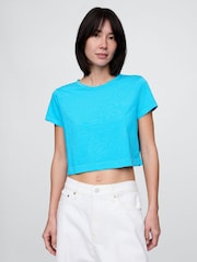 Gap Blue VintageSoft Cropped T-Shirt - Image 1 of 5