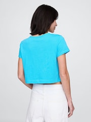 Gap Blue VintageSoft Cropped T-Shirt - Image 2 of 5