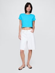 Gap Blue VintageSoft Cropped T-Shirt - Image 3 of 5