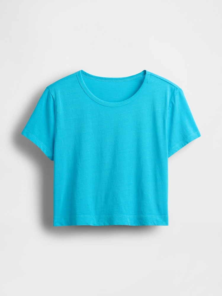 Gap Blue VintageSoft Cropped T-Shirt - Image 5 of 5