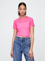 Rosa - Camiseta corta de malla suave elástica de Gap - Imagen 1 de 5