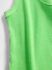 Green Neon - Gap Ribbed Knit Cotton Stretch Scoop Vest - Imagen 5 de 5