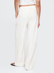 Gap White Heavyweight Linen-Blend Easy Wide-Hem Trousers - Image 2 of 5