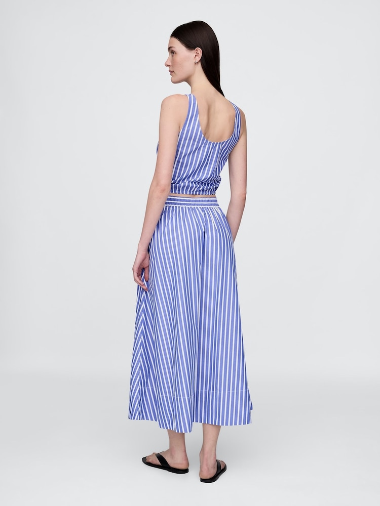 Gap Blue Stripe Poplin Maxi Skirt - Image 2 of 5