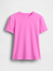 Rosa - Camiseta de manga corta de punto CloseKnit con cuello redondo de Gap - Imagen 4 de 5