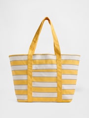 Gap Yellow & White Canvas Stripe Tote Bag - Image 1 of 4