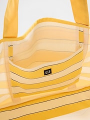 Gap Yellow & White Canvas Stripe Tote Bag - Image 3 of 4