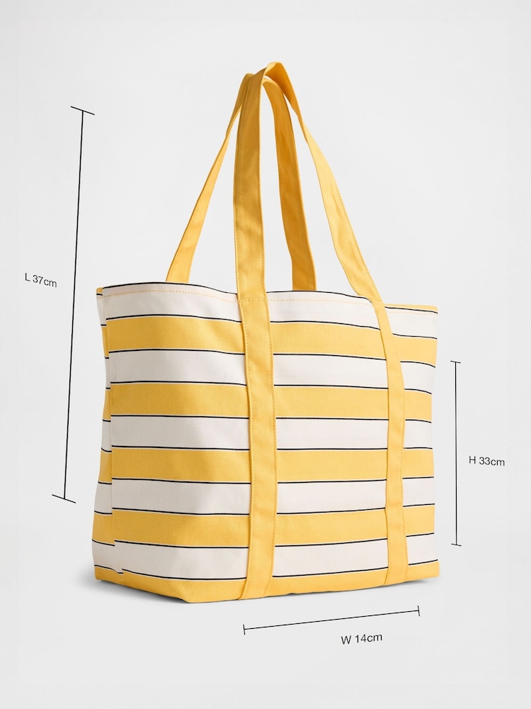 Gap Yellow & White Canvas Stripe Tote Bag - Image 4 of 4