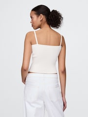Gap White Cropped Rib Vest - Image 2 of 5