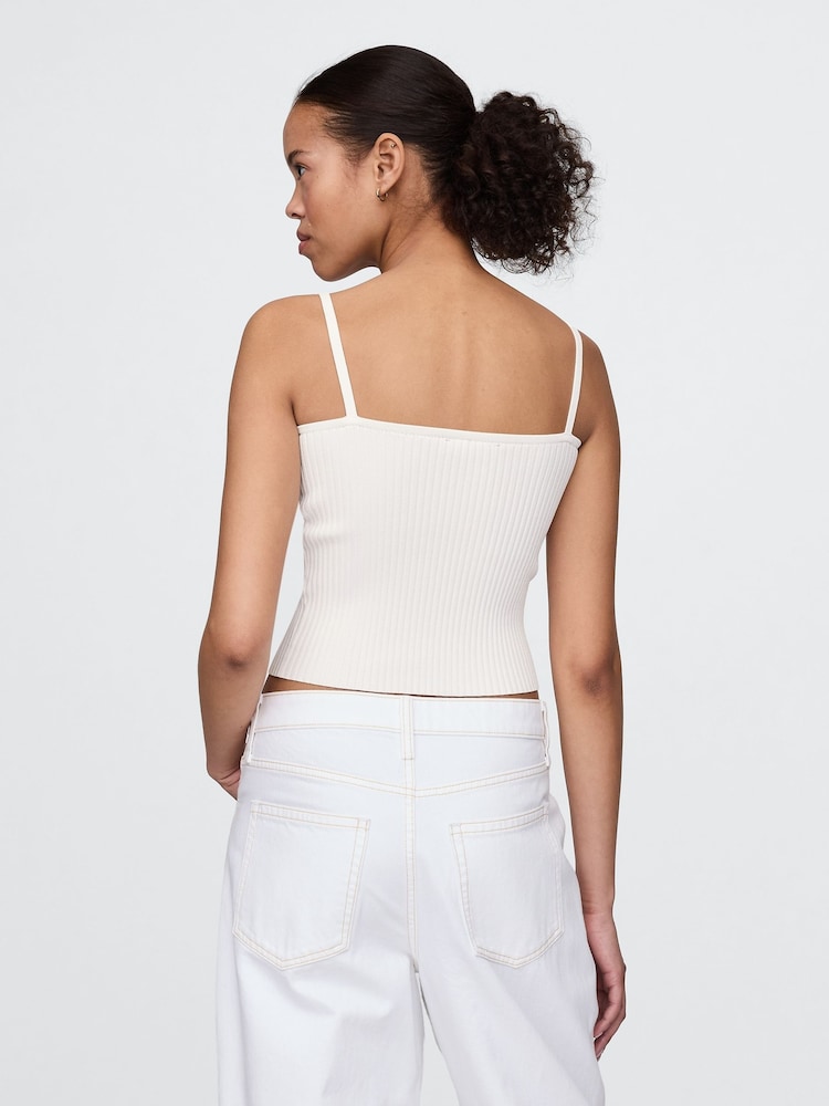 Gap White Cropped Rib Vest - Image 2 of 5