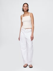 Gap White Cropped Rib Vest - Image 3 of 5