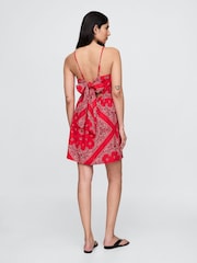 Gap Red Linen-Blend Tie-Back Mini Dress - Image 2 of 5