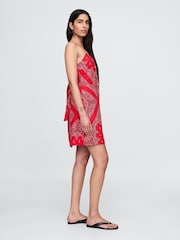 Gap Red Linen-Blend Tie-Back Mini Dress - Image 3 of 5