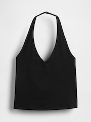 Gap Black CloseKnit Cropped Halter Neck Top - Image 4 of 4