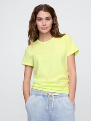 Желтый - Хлопковая футболка с короткими рукавами Gap Favourite - Изображение 1 из 5