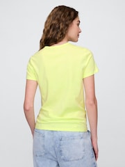 Желтый - Хлопковая футболка с короткими рукавами Gap Favourite - Изображение 2 из 5