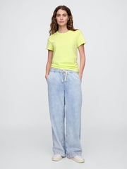 Желтый - Хлопковая футболка с короткими рукавами Gap Favourite - Изображение 3 из 5