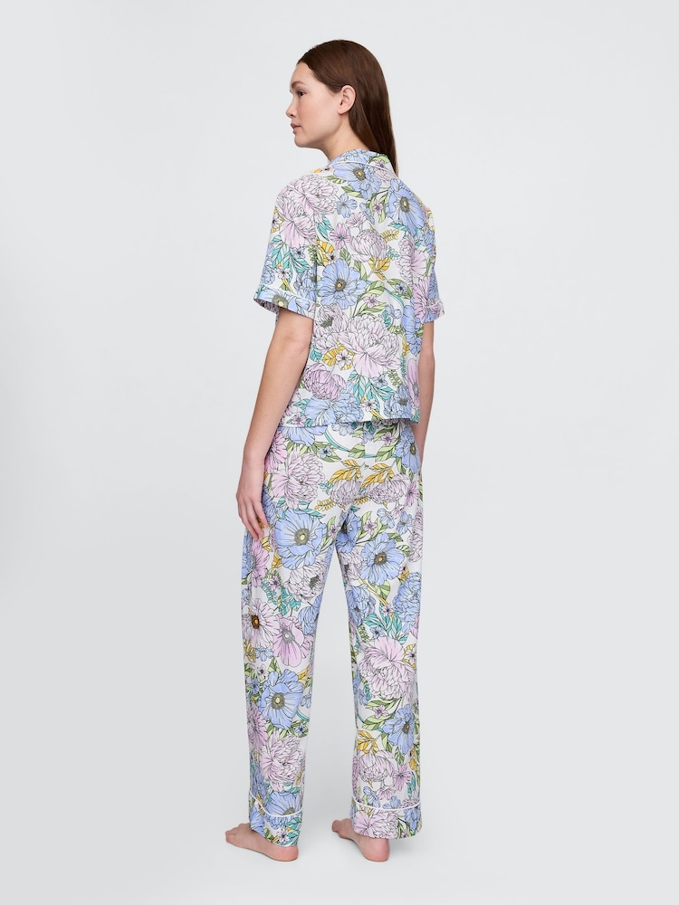 Gap Pink Floral Trouser Linen Blend Pyjama Bottoms - Image 2 of 4