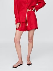 Gap Red 100% Linen Easy Shorts - Image 1 of 5