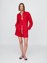 Gap Red 100% Linen Easy Shorts - Image 4 of 5