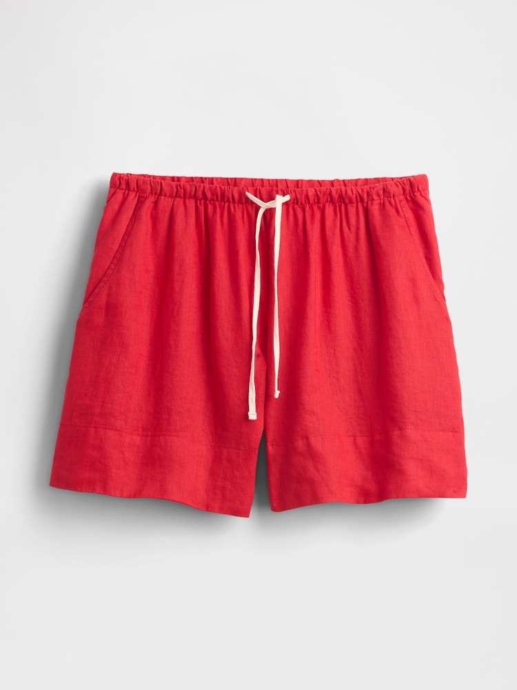 Gap Red 100% Linen Easy Shorts - Image 5 of 5 Gap Red 100% Linen Easy Shorts - Image 5 of 5