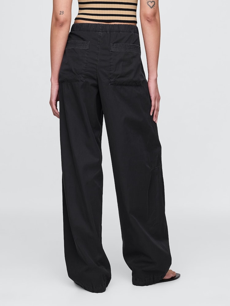 Gap Black Low Waisted Barrel Parachute Trousers - Image 2 of 5