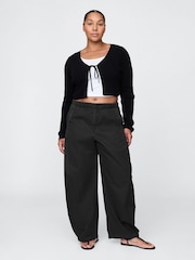 Gap Black Low Waisted Barrel Parachute Trousers - Image 5 of 5