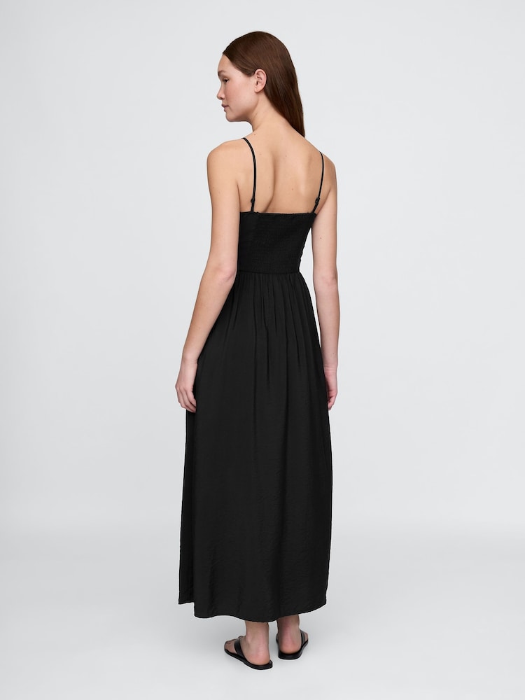 Gap Black Linen-Blend Drop-Waist Maxi Summer Dress - Image 2 of 5