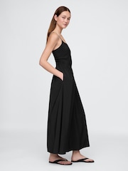 Gap Black Linen-Blend Drop-Waist Maxi Summer Dress - Image 3 of 5
