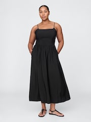 Gap Black Linen-Blend Drop-Waist Maxi Summer Dress - Image 4 of 5