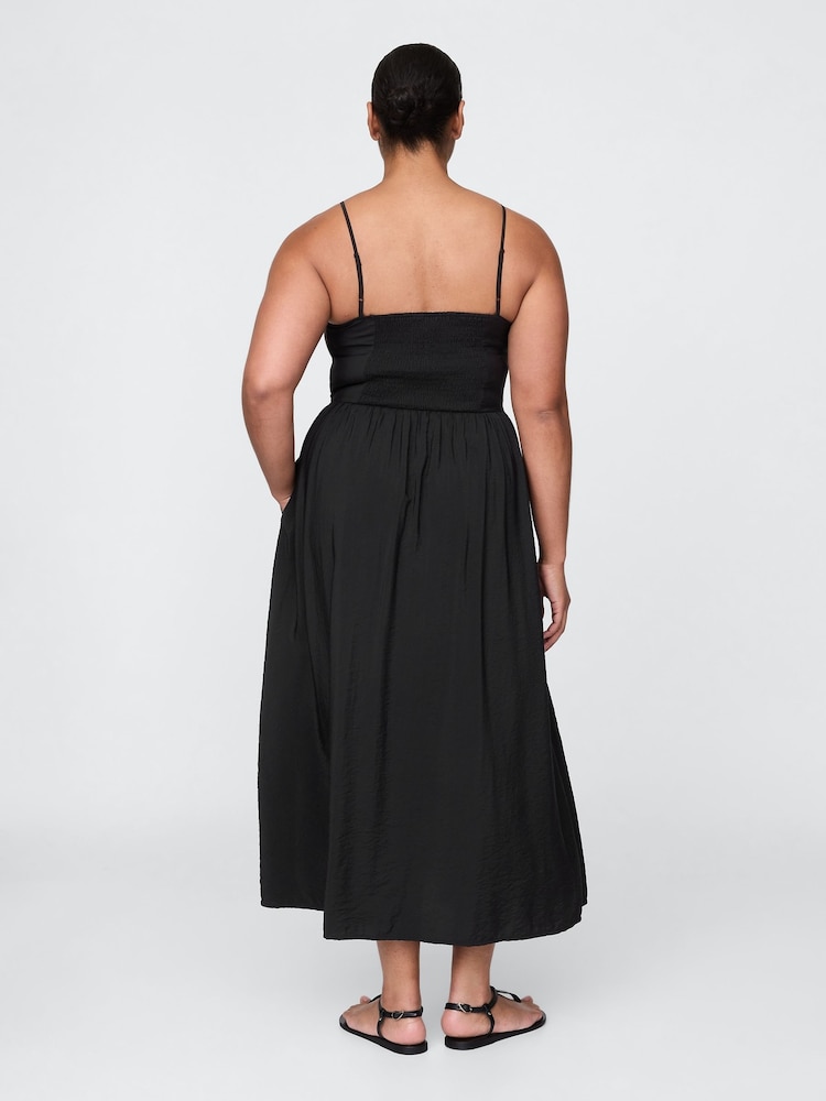 Gap Black Linen-Blend Drop-Waist Maxi Summer Dress - Image 5 of 5