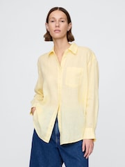 Amarillo - Camisa oversize de lino 100 % de Gap - Imagen 1 de 2