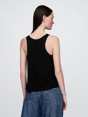 Gap Black Linen-Blend Racerback Vest - Image 2 of 4